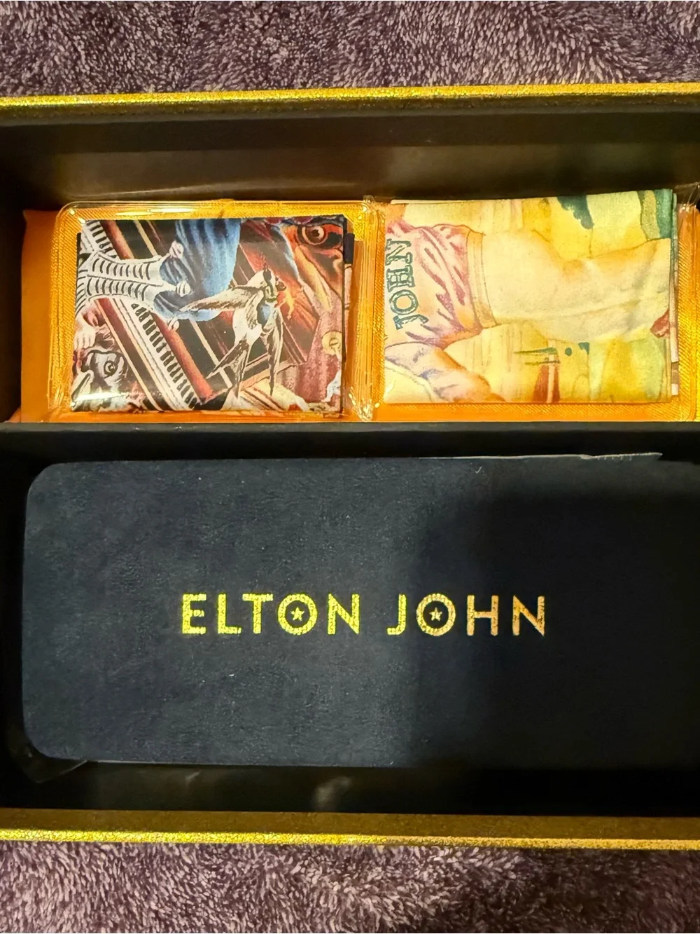 Elton John Signature Sunglasses - Brown with Gold Accents